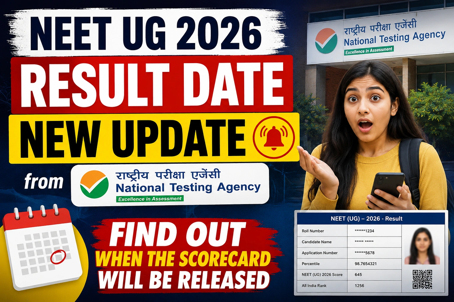 NEET UG 2026 Result Date: New Update from NTA, Find Out When the Scorecard Will Be Released